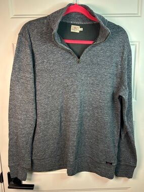 Faherty Men's Heathered Charcoal Quarter-Zip Sweater
